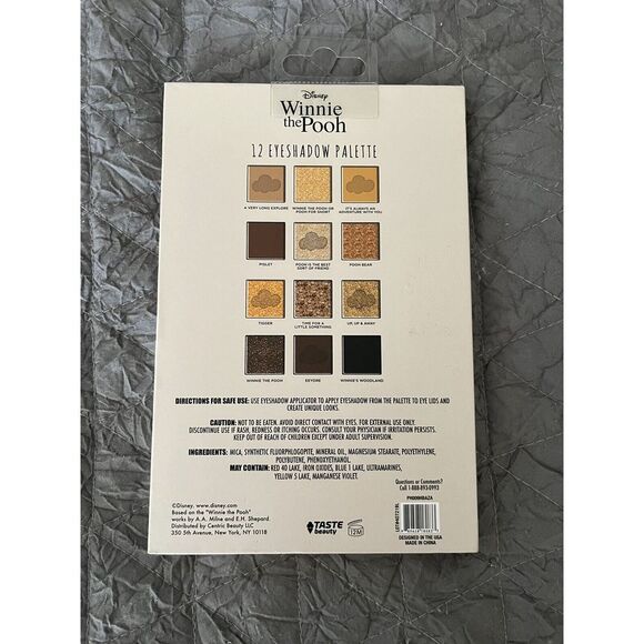 NEW Disney Winnie The Pooh 12 Color Eyeshadow Palette Makeup By Taste Beauty - Picture 2 of 3